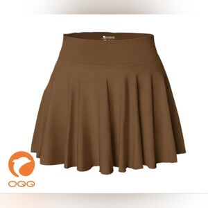 OQQ Women's Flared Brown Skort Size Small